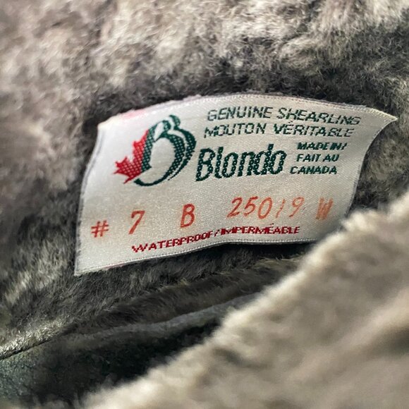 Vtg Blondo Shearling Lined Boots Womens 7 B Waterproof Brown Sheepskin Ankle - Picture 2 of 12